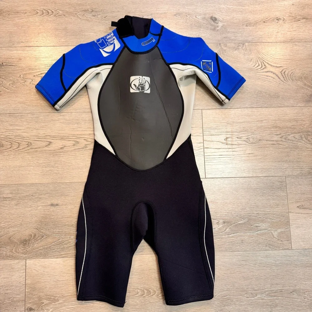 Body Glove Kids Wetsuit Juniors‎ Size 10 Short Sleeve Blue Black Surfing Swim